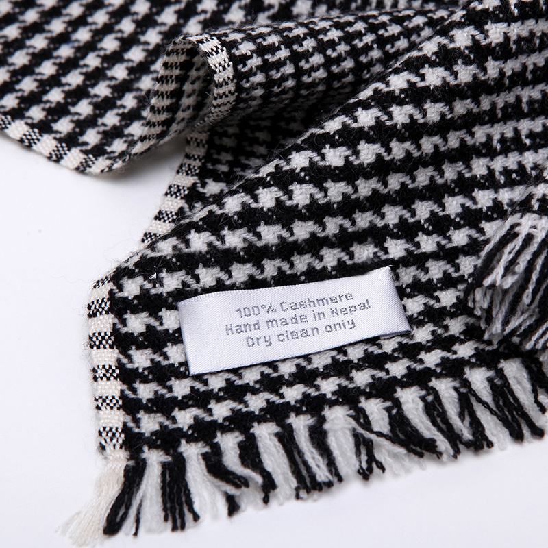 Pure Cashmere Scarves Black Plaid Women Fashional Winter Scarf